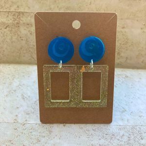 Blue dangling earrings